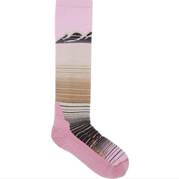 Woolrich L Lavender Stripe Unisex Over the Calf Long Wool Ski Socks - Picture 1 of 6